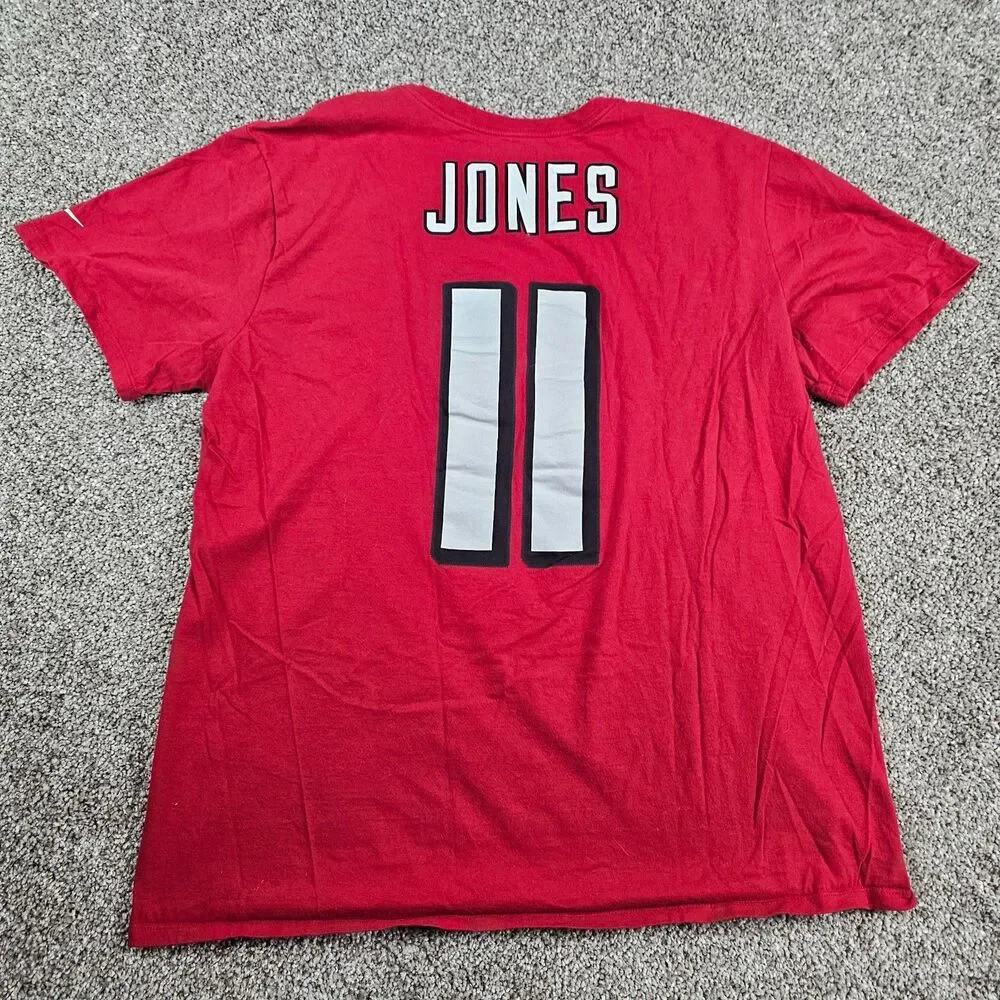 Atlanta Falcons Shirt Mens XL Red Nike Julio Jones #11 Athletic Cut NFL Football